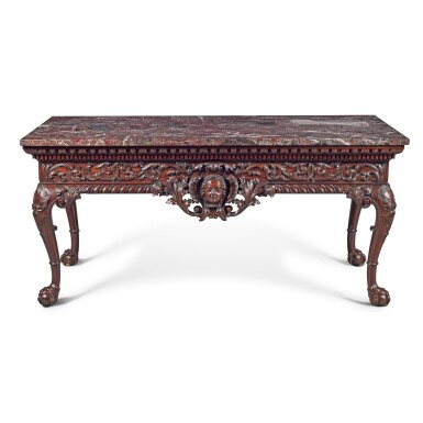 View full screen - View 1 of Lot 66. A George II Carved Mahogany Side Table, Circa 1740 .