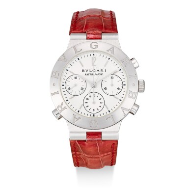 View full screen - View 1 of Lot 174. BULGARI | DIAGONO RATTRAPANTE, REFERENCE CHW 40 GL, A WHITE GOLD SPLIT SECONDS CHRONOGRAPH WRISTWATCH, CIRCA 2010.