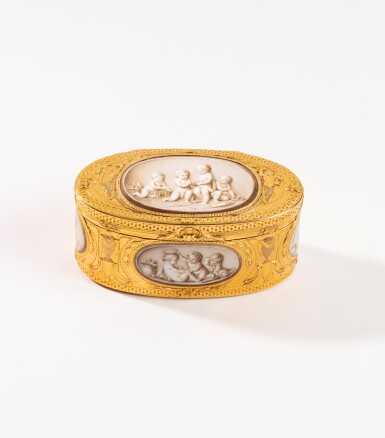 View full screen - View 1 of Lot 254. A four-colour gold and enamel snuff box, Jean George, Paris, 1761/2.