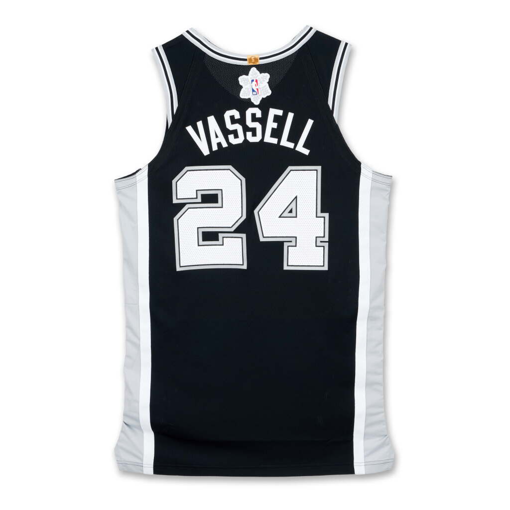 View full screen - View 1 of Lot 66. Devin Vassell ‘Christmas Day’ San Antonio Spurs 2024-2025 Game Worn Icon Edition Jersey.