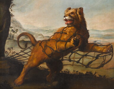 View full screen - View 1 of Lot 67. The Fable of the Lion and the Mouse.