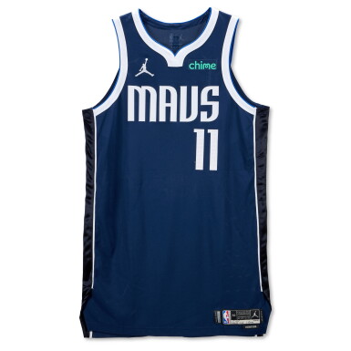 View full screen - View 1 of Lot 39. Kyrie Irving Dallas Mavericks 2023-2024 Kia NBA Tip-Off Game Worn Away Jersey.