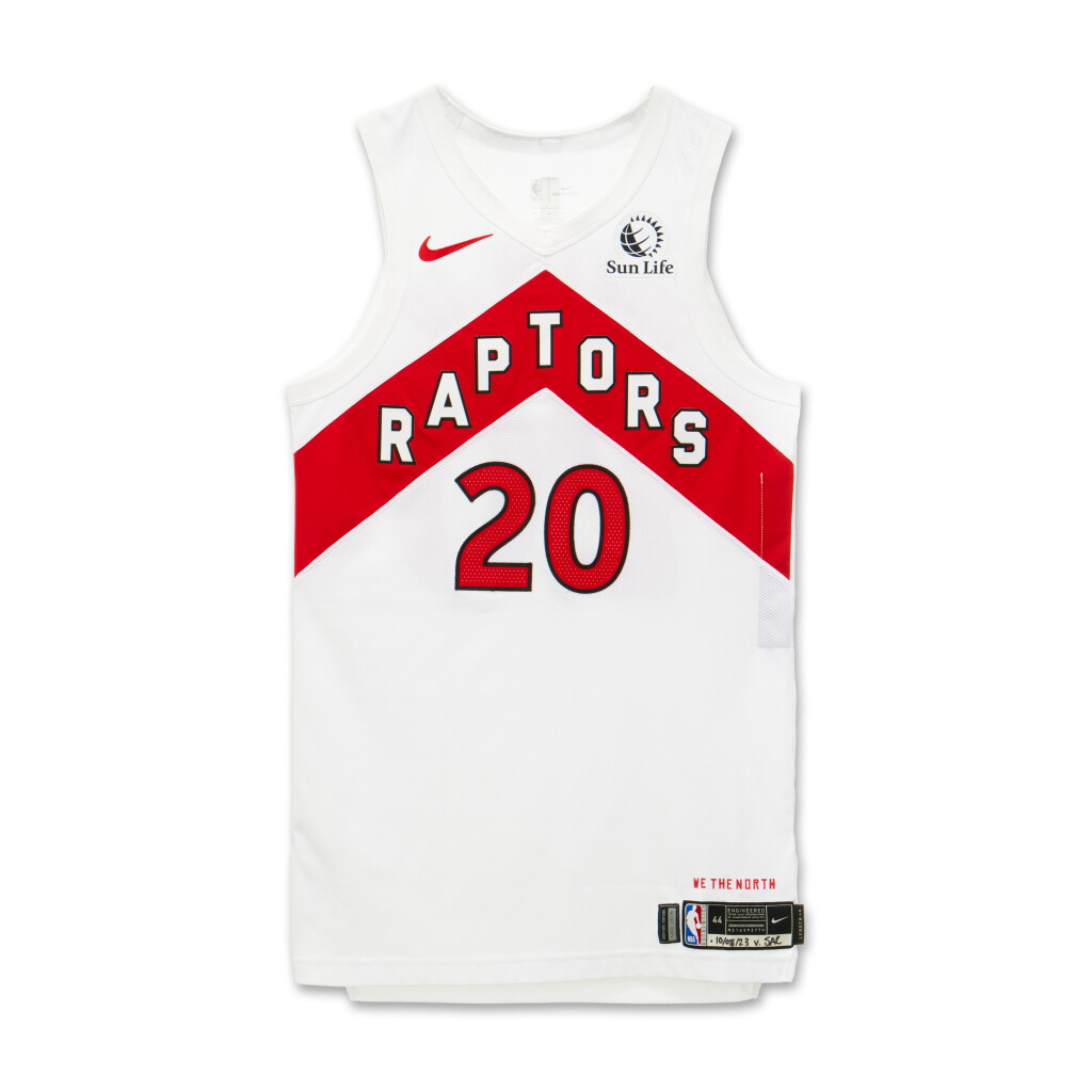View full screen - View 1 of Lot 169. Jeff Dowtin Jr. Toronto Raptors 2023-2024 Game Issued Association Edition Jersey.