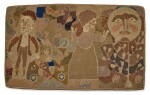 A 'Man and the Moon' Pictorial Hooked Rug, Probably New York, Circa 1910