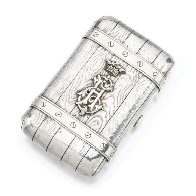View full screen - View 1 of Lot 41. A trompe l'oeil silver cigarette case, Sazikov, St Petersburg, 1873.