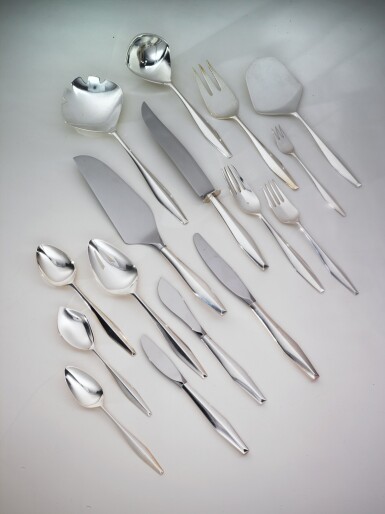 View full screen - View 1 of Lot 101. "Diamond" Flatware Service.