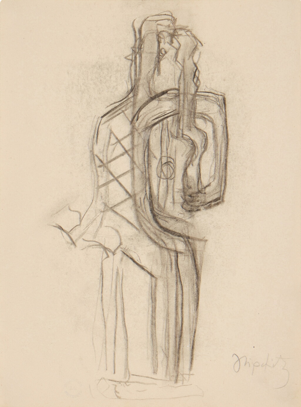 View full screen - View 1 of Lot 2238. Étude pour une transparence (Musicien).