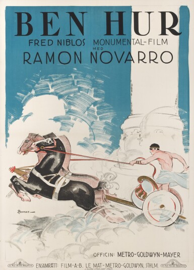View full screen - View 1 of Lot 111. Ben-Hur: A Tale of the Christ (1925), first Swedish release poster (1926).