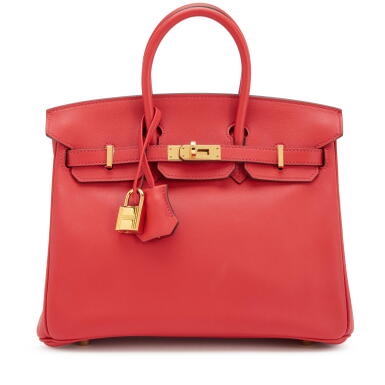 View full screen - View 1 of Lot 31. Rouge Tomate Swift Birkin 25 Gold Hardware, 2018.