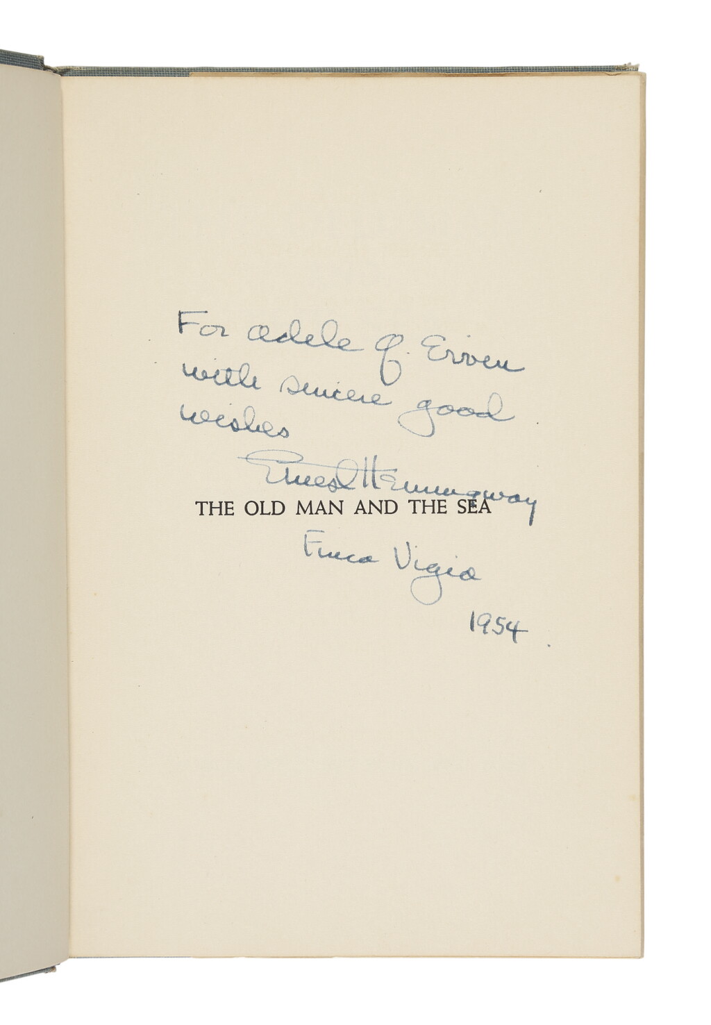 View full screen - View 1 of Lot 172. HEMINGWAY, ERNEST | THE OLD MAN AND THE SEA. NEW YORK: SCRIBNER'S, 1954.
