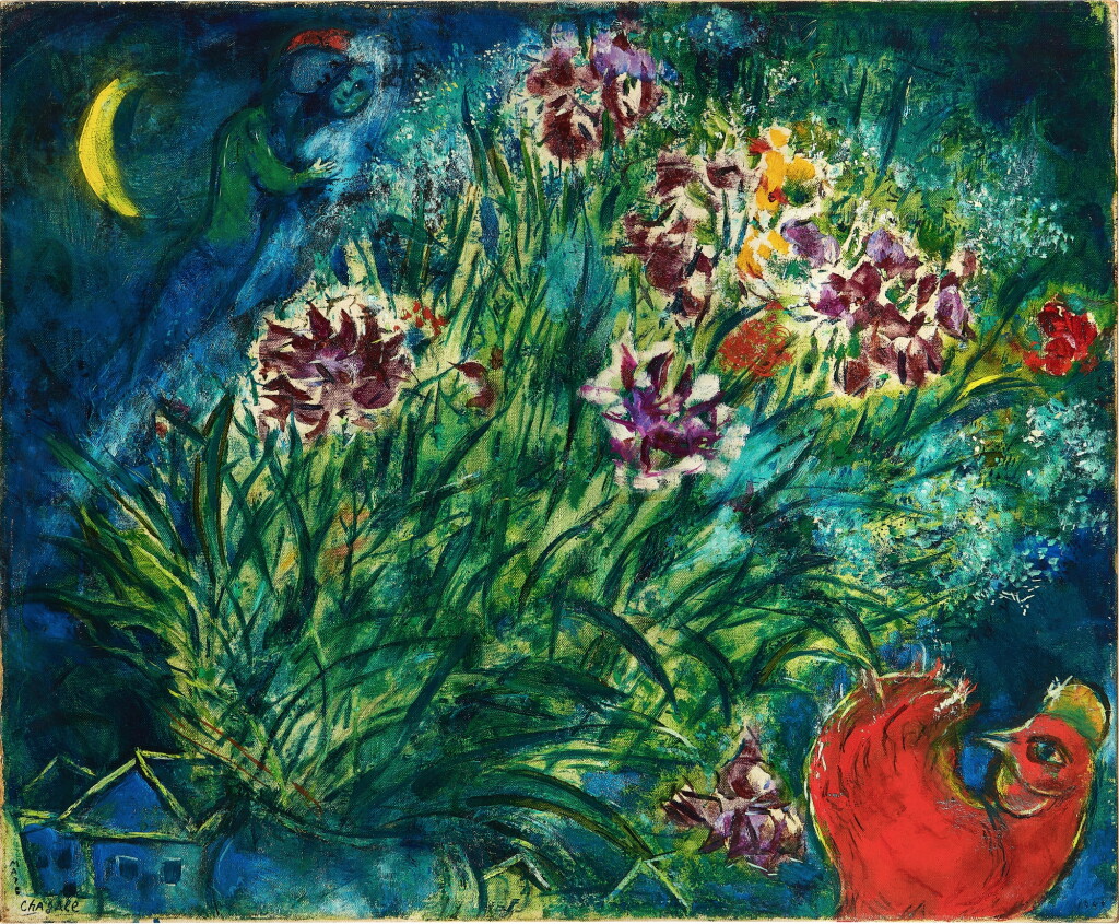 全螢幕檢視 - 查看27Marc Chagall 馬克 · 夏加爾 | Les fleurs de l'amour ou Les iris 愛情之花或鳶尾花的1