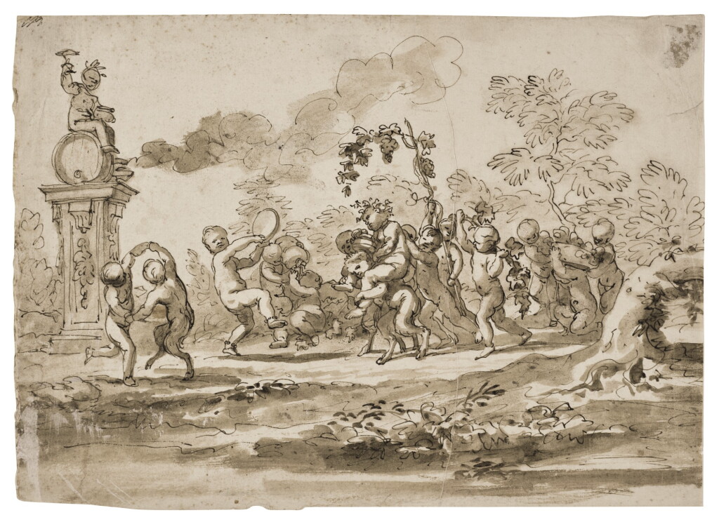 View full screen - View 1 of Lot 304. Bacchanal with Putti and Satyrs.