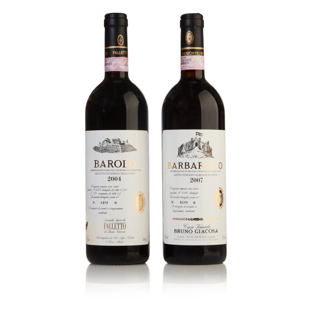 View full screen - View 1 of Lot 546. Barolo and Barbaresco by Bruno Giacosa (2 BT).