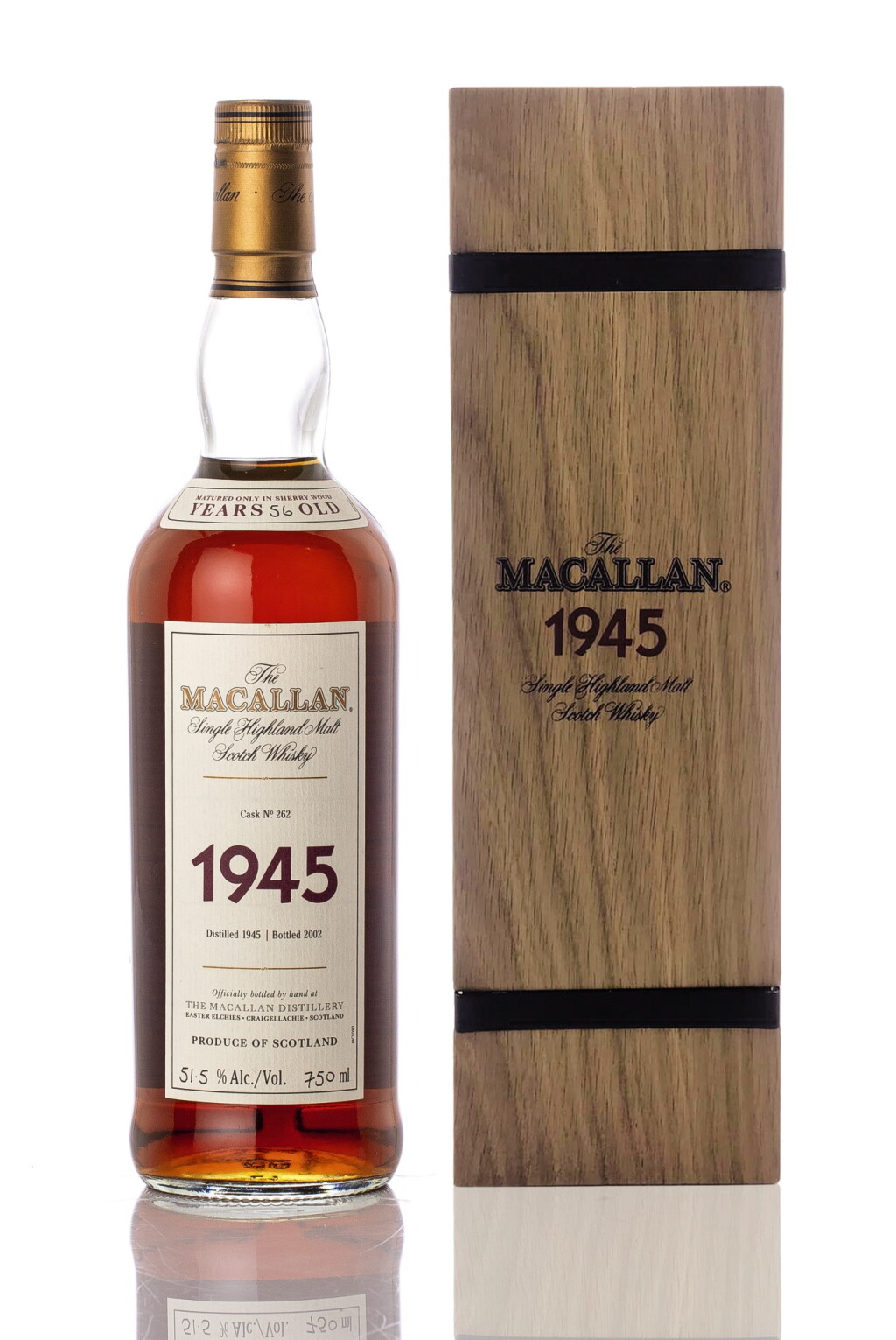 View full screen - View 1 of Lot 5523. The Macallan Fine & Rare 56 Year Old 51.5 abv 1945 (1 BT75).