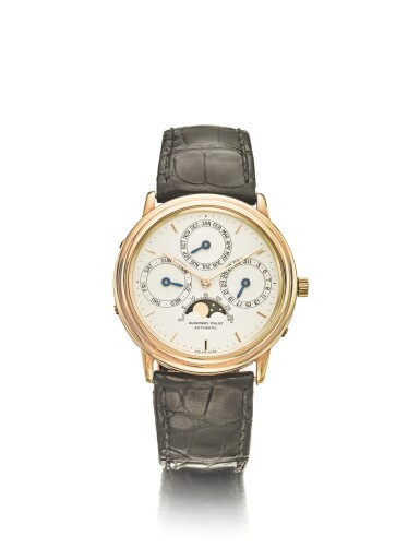 View full screen - View 1 of Lot 11. AUDEMARS PIGUET QUANTIEME PERPETUEL | A YELLOW GOLD AUTOMATIC PERPETUAL CALENDAR WRISTWATCH WITH MOON PHASES CIRCA 1986.