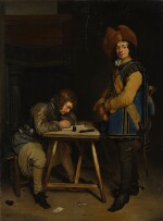Two soldiers in an interior