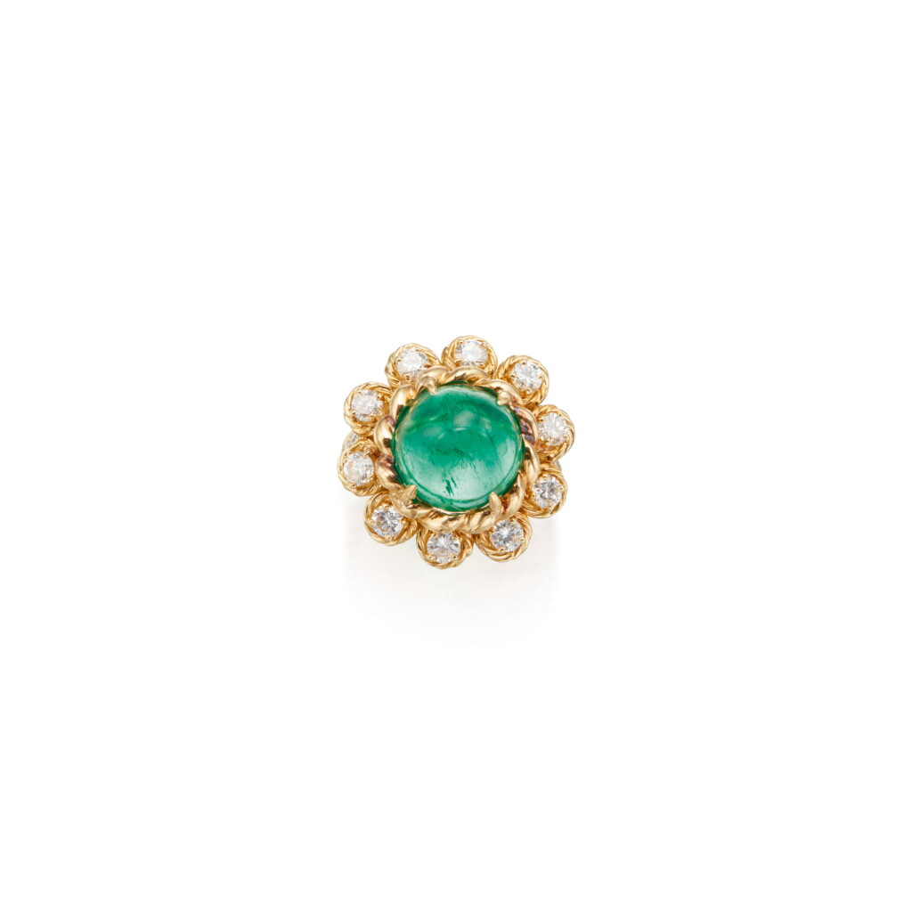 View full screen - View 1 of Lot 74. EMERALD AND DIAMOND RING, VAN CLEEF & ARPELS.