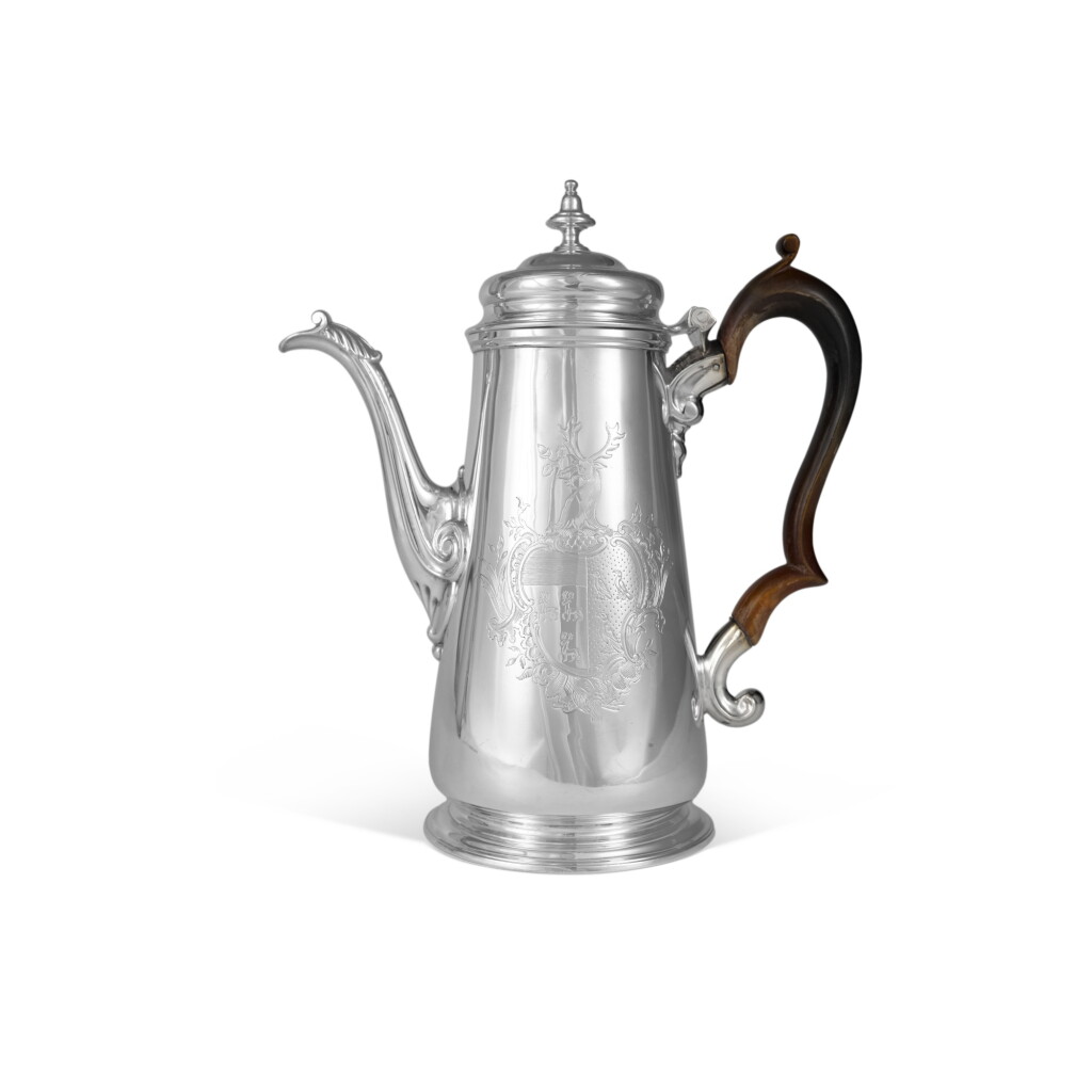 View full screen - View 1 of Lot 1834. A George II Silver Coffee Pot, Gabriel Sleath, London, 1744.