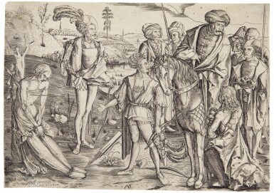 View full screen - View 1 of Lot 14. The King's Three Sons Shooting at their Father's Corpse; and The Woman with an Owl (Bartsch 4, 21).