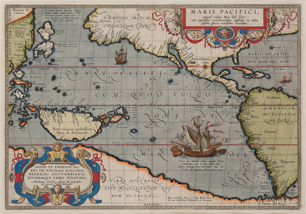View full screen - View 1 of Lot 185. Ortelius, Abraham | The first printed map of the Pacific Ocean.