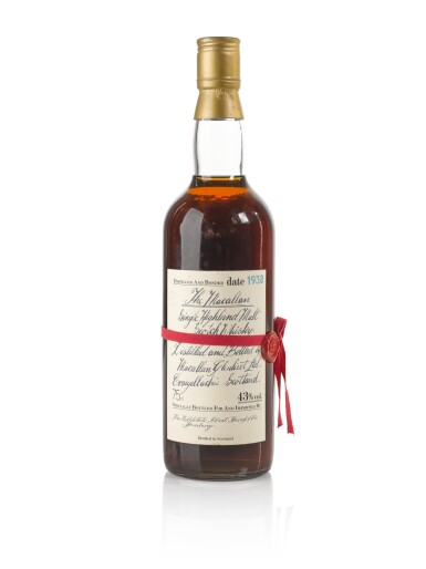 View full screen - View 1 of Lot 17. The Macallan Red Ribbon 43.0 abv 1938 .