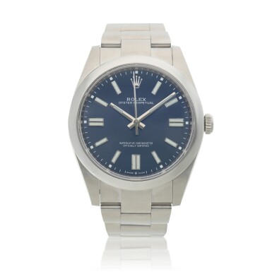 View full screen - View 1 of Lot 104. Reference 124300 Oyster Perpetual, A stainless steel automatic wristwatch with bracelet, Circa 2021.