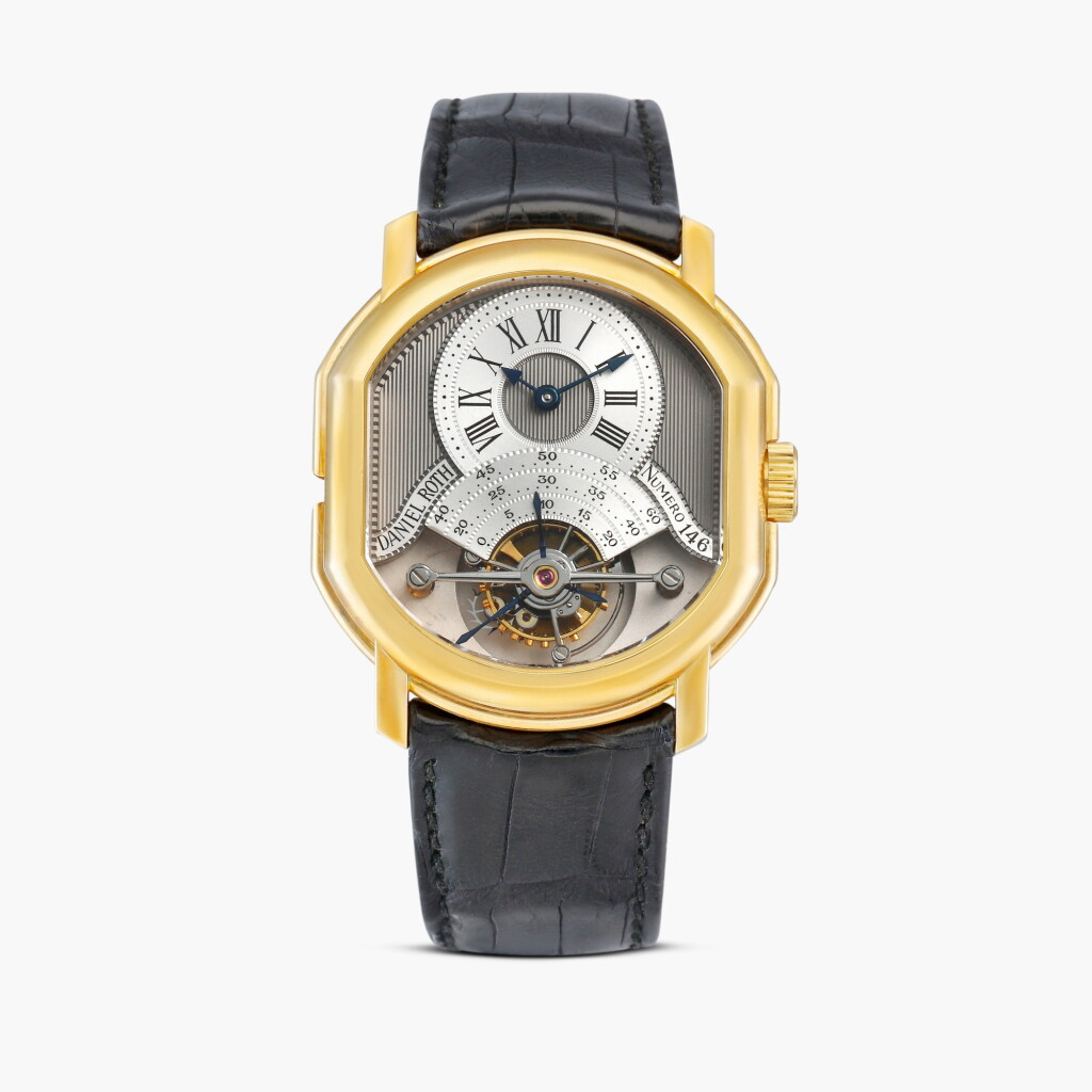 View full screen - View 1 of Lot 2358. Regulateur Tourbillon, Reference 2187 | A yellow gold double dialled tourbillon wristwatch with date and power reserve, Circa 1994.