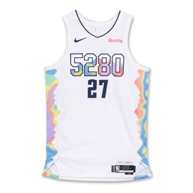 View full screen - View 1 of Lot 86. Jamal Murray Denver Nuggets 2025 NBA Playoffs Western Conference Semifinals Game Worn City Edition Jersey | Game 6 | Matched to 2 Playoff Games | 1 Regular Season Game | 43 Points.