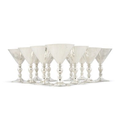 View full screen - View 1 of Lot 123. A set of twelve silver cocktail glasses, Asprey & Co. Ltd., London, 1997.