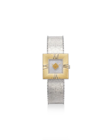 View full screen - View 1 of Lot 1913. Agalmachron A limited edition white gold and yellow gold bracelet watch, Circa 1998.