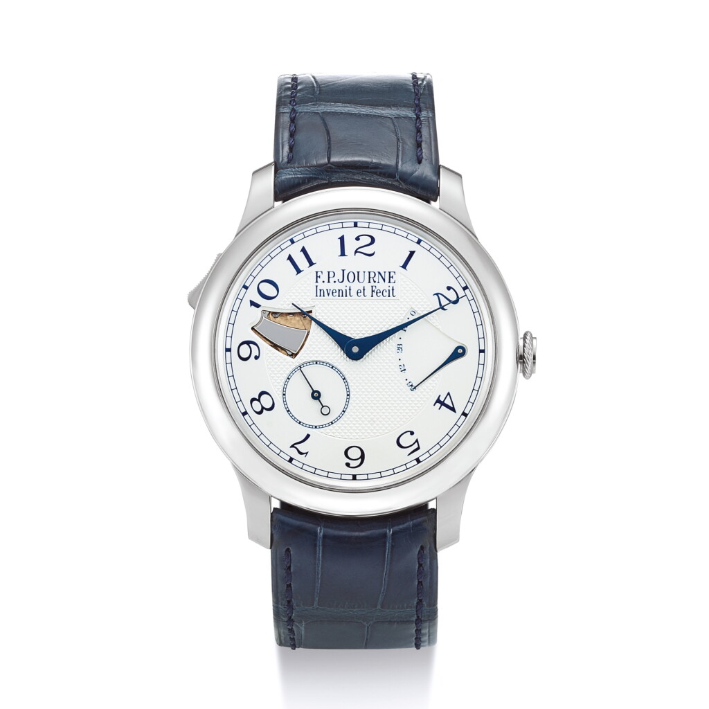 View full screen - View 1 of Lot 2310. F.P. JOURNE | RÉPÉTITION MINUTES SOUVERAINE A STAINLESS STEEL MINUTE REPEATING WRISTWATCH WITH POWER RESERVE INDICATION, CIRCA 2011 | "Répétition Minutes Souveraine 精鋼三問腕錶,備動力儲備顯示,錶殼編號022-RM,約2011年製".