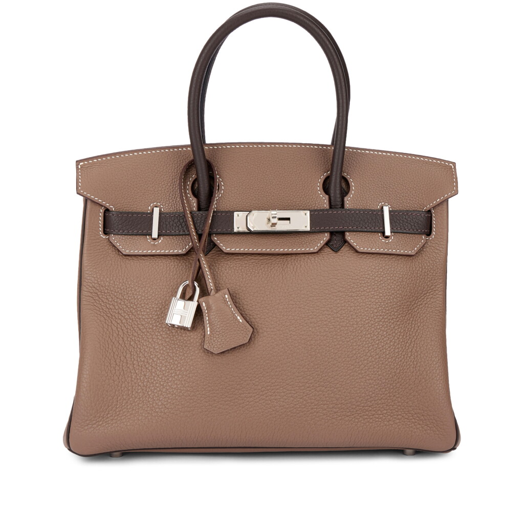 View full screen - View 1 of Lot 1648. Etoupe and Ebene Togo Custom Birkin 30 Palladium Hardware, 2007.