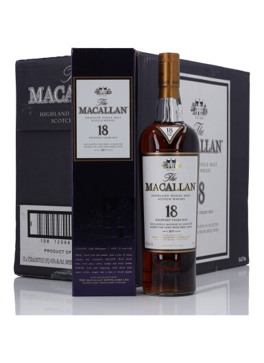 View full screen - View 1 of Lot 49. The Macallan 18 Year Old Sherry Oak 43.0 abv NV (12 Bottles 75cl).
