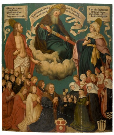 View full screen - View 1 of Lot 320. God the Father, Christ and the Virgin Mary with donors.