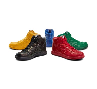 View full screen - View 1 of Lot 1. Nike Dunk High Supreme Olympic Octagon | Size 12 (Blue, Black, Yellow) | Size 11 (Green, Red) .
