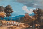 Landscape with men on horseback | Paysage aux cavaliers