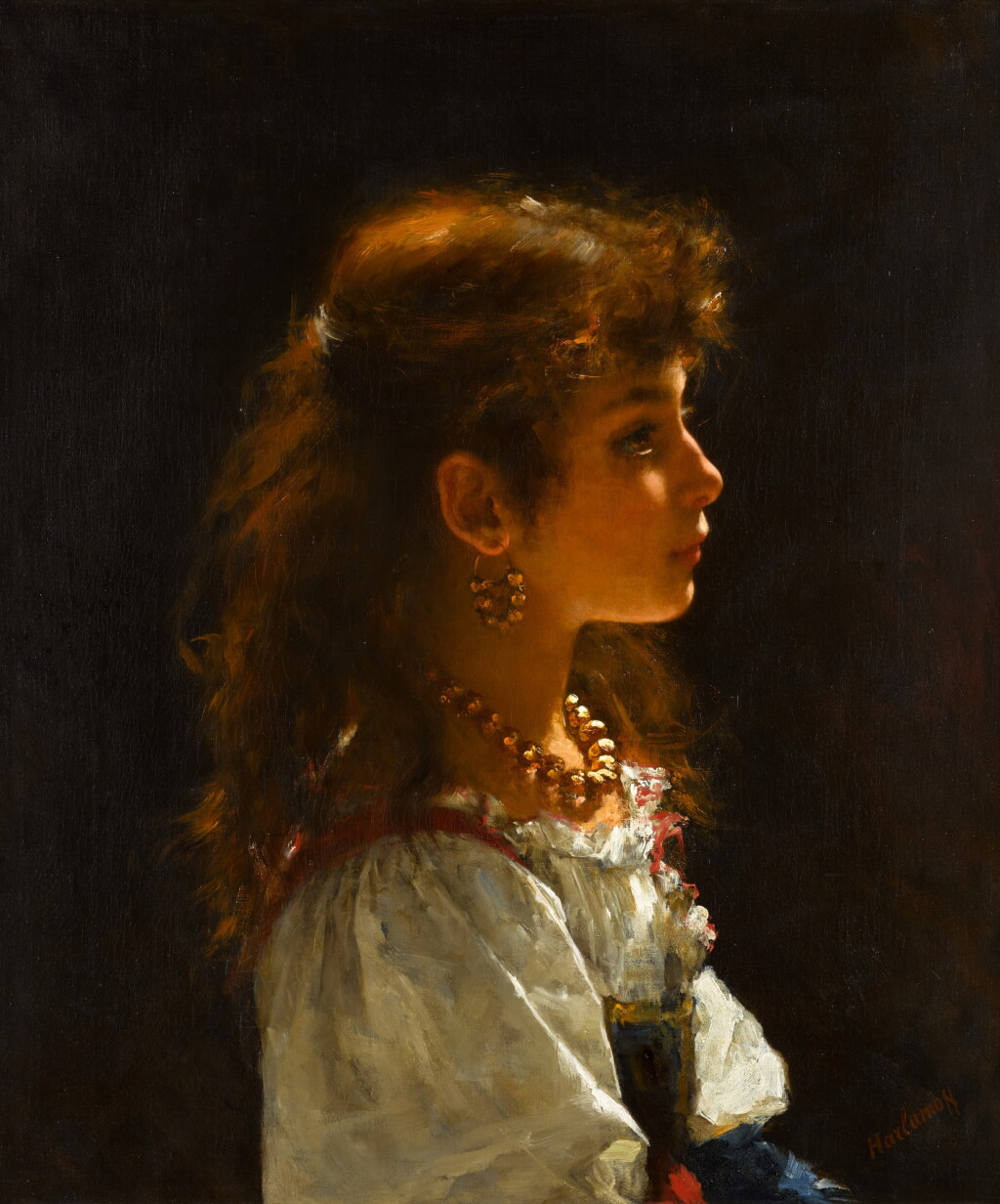 View full screen - View 1 of Lot 15. Young Girl in Profile.