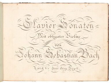 View full screen - View 1 of Lot 28. J.S. Bach. First edition of the six sonatas for keyboard and violin BWV 1014-1019, c.1802.