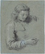 Study of a boy, half-length, holding a glass