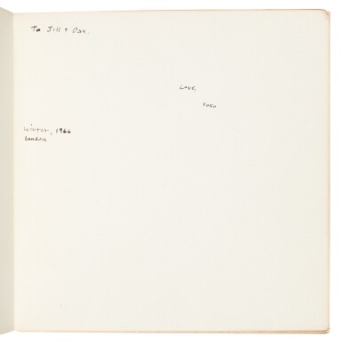 View full screen - View 1 of Lot 111. Yoko Ono | Grapefruit, 1964, first edition, inscribed to Dan and Jill Richter.