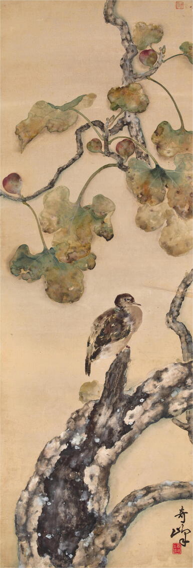View full screen - View 1 of Lot 2582. 高奇峰 無花果小鳥 | Gao Qifeng, Perching on Fig Tree.
