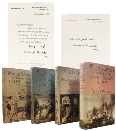 View full screen - View 1 of Lot 81. Winston S. Churchill | A History of the English-Speaking Peoples. London: Cassell and Co., 1956-1958.