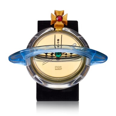 View full screen - View 1 of Lot 8283. Pop Swatch Orb Design, Reference PWZ 104 A | limited edition plastic wristwatch, Designed by Vivienne Westwood, Circa 1993 | Pop Swatch Orb Design 型號 PWZ 104 | 限量版塑膠腕錶,由 Vivienne Westwood 設計,約1993年製.