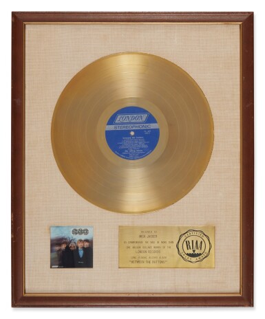 View full screen - View 1 of Lot 58. The Rolling Stones | Gold record presented for "Between the Buttons".