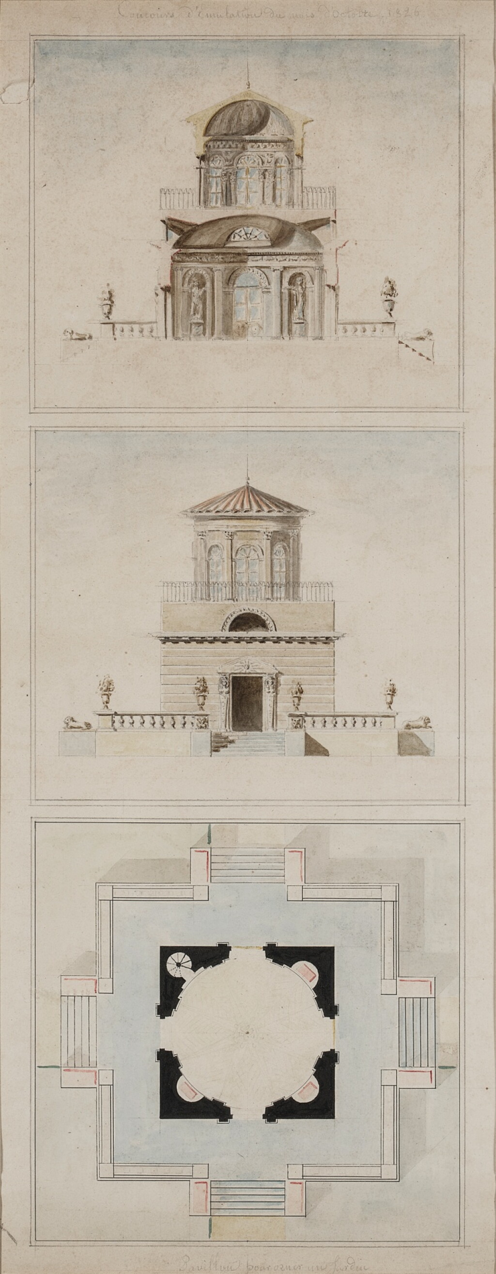 View full screen - View 1 of Lot 388. Design for a garden pavilion.