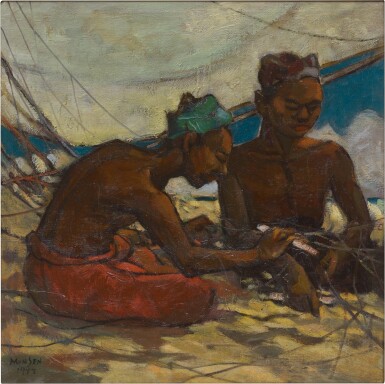 View full screen - View 1 of Lot 270. YONG MUN SEN 楊曼生 | FISHERMEN ON THE BEACH 海灘上的漁民.
