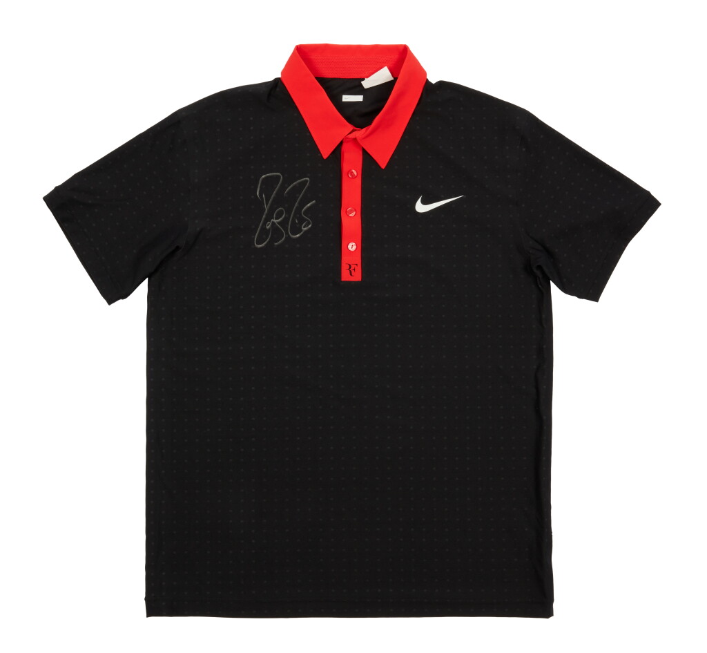 View full screen - View 1 of Lot 16. Roger Federer 2009 US Open Finals Match Worn & Signed Nike Shirt | Accompanied by Shorts & Belt.