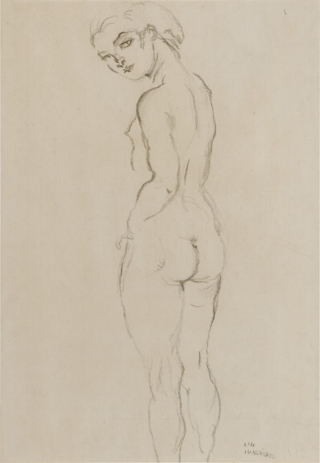 View full screen - View 1 of Lot 23. LUDWIG HEINRICH JUNGNICKEL | STANDING NUDE.