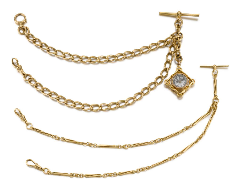 View full screen - View 1 of Lot 1034. VARIOUS, TWO WATCH CHAINS.