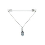 Epingle à jabot perles fines et diamants